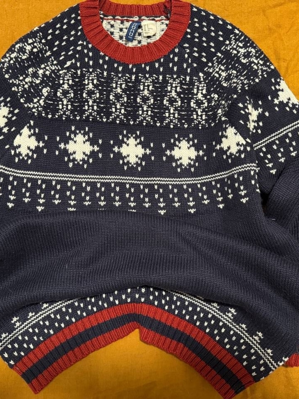 Classic Navy Fair Isle Crewneck Sweater